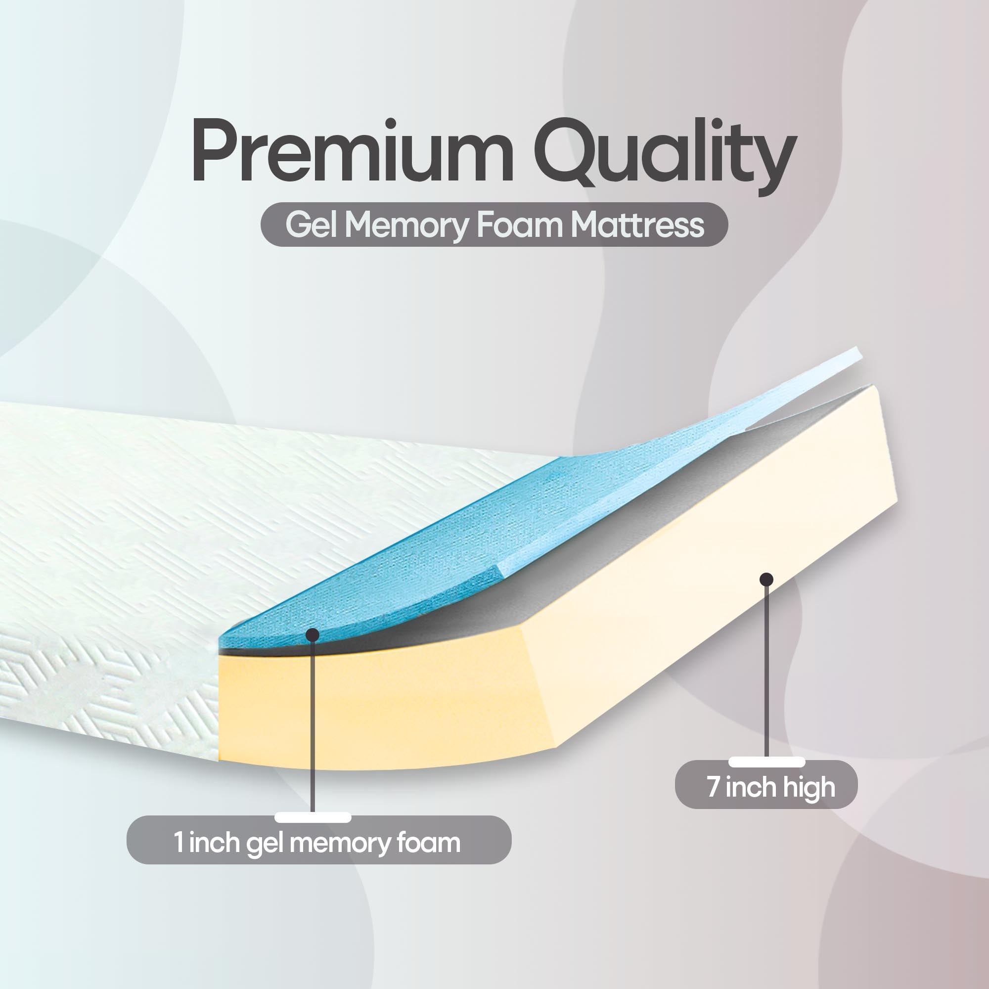 ViscoLogic Elite Plus 8 Inch Cooling Gel-Infused Memory Foam Mattress, CertiPUR-US® Certified Foam