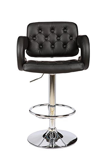 ViscoLogic WESTMINSTER 24 to 33 inch height adjustable tufted bar stool (Single Stool)