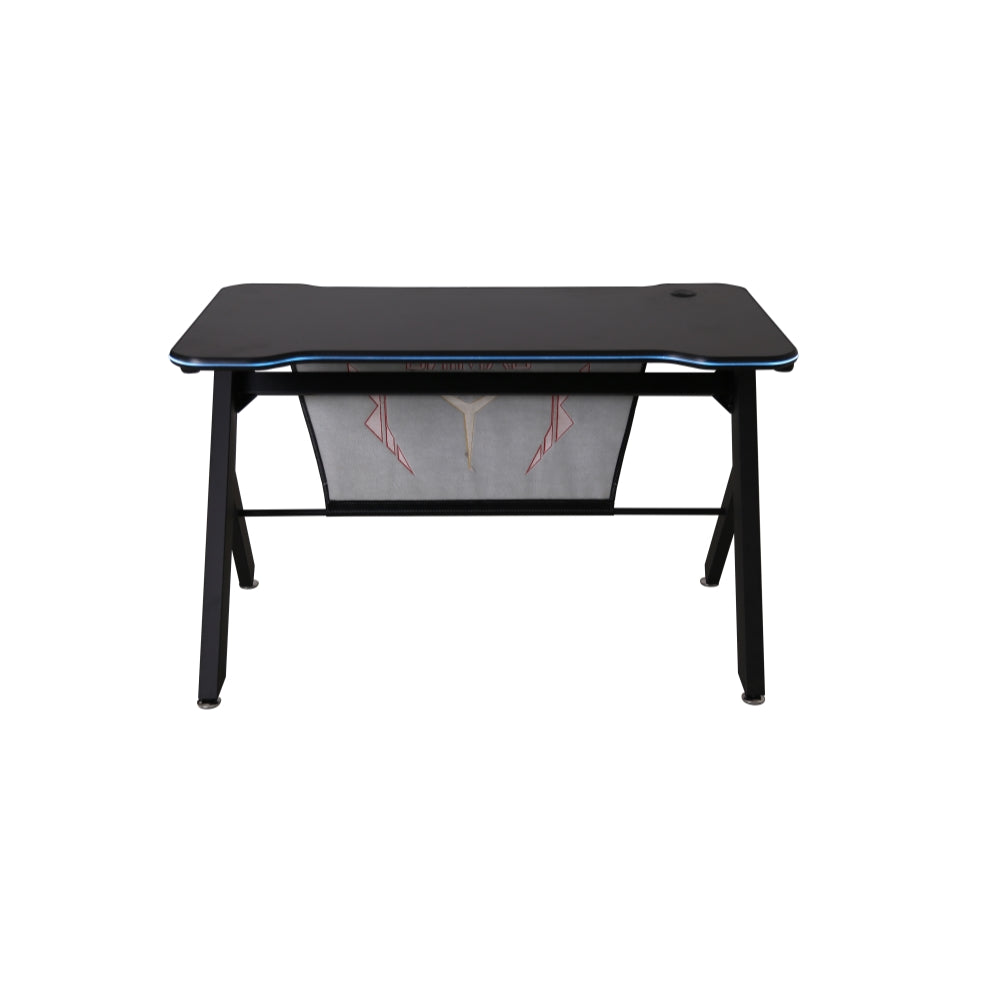 ViscoLogic Gaming Desk Computer Table R - Shape Sports Racing Table with LED Lights