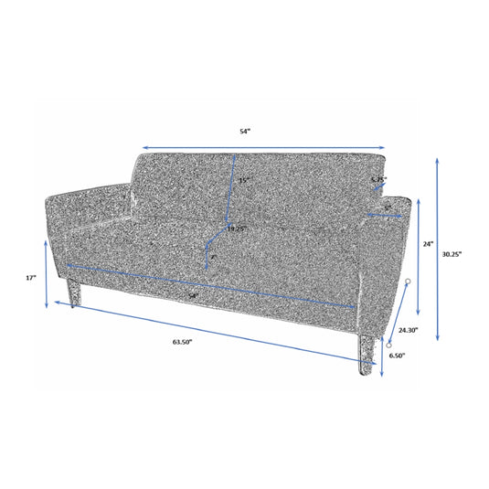 ViscoLogic Mid-Century Modern Loveseat Sofa/Couch, Loveseats, Chair Suitable for Small Spaces (Grey)