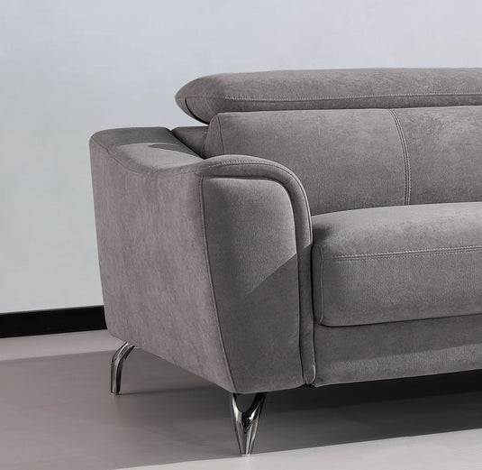 ViscoLogic LANCASTER Luxury Fabric Living Room 3-Seater Sofa/ Couch, Loveseat & Arm Chair (Grey) (FOR GTA ONLY)