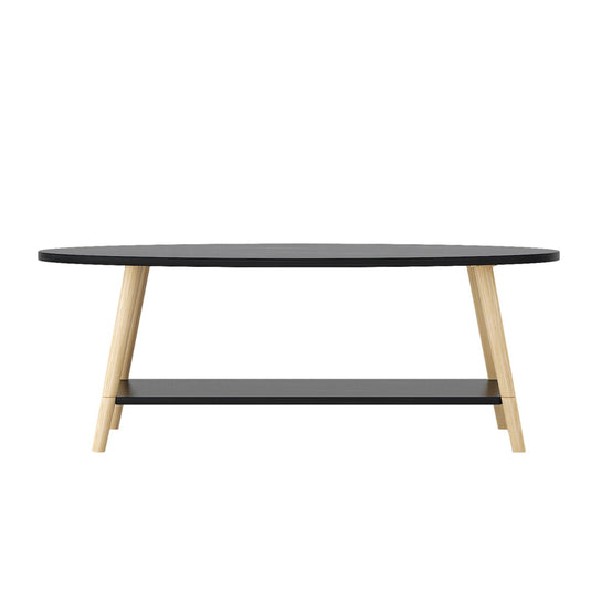 ViscoLogic IMPERIAL Mid-Century 2- Tier Coffee Table For Living Room, Bedroom (Dark Walnut)