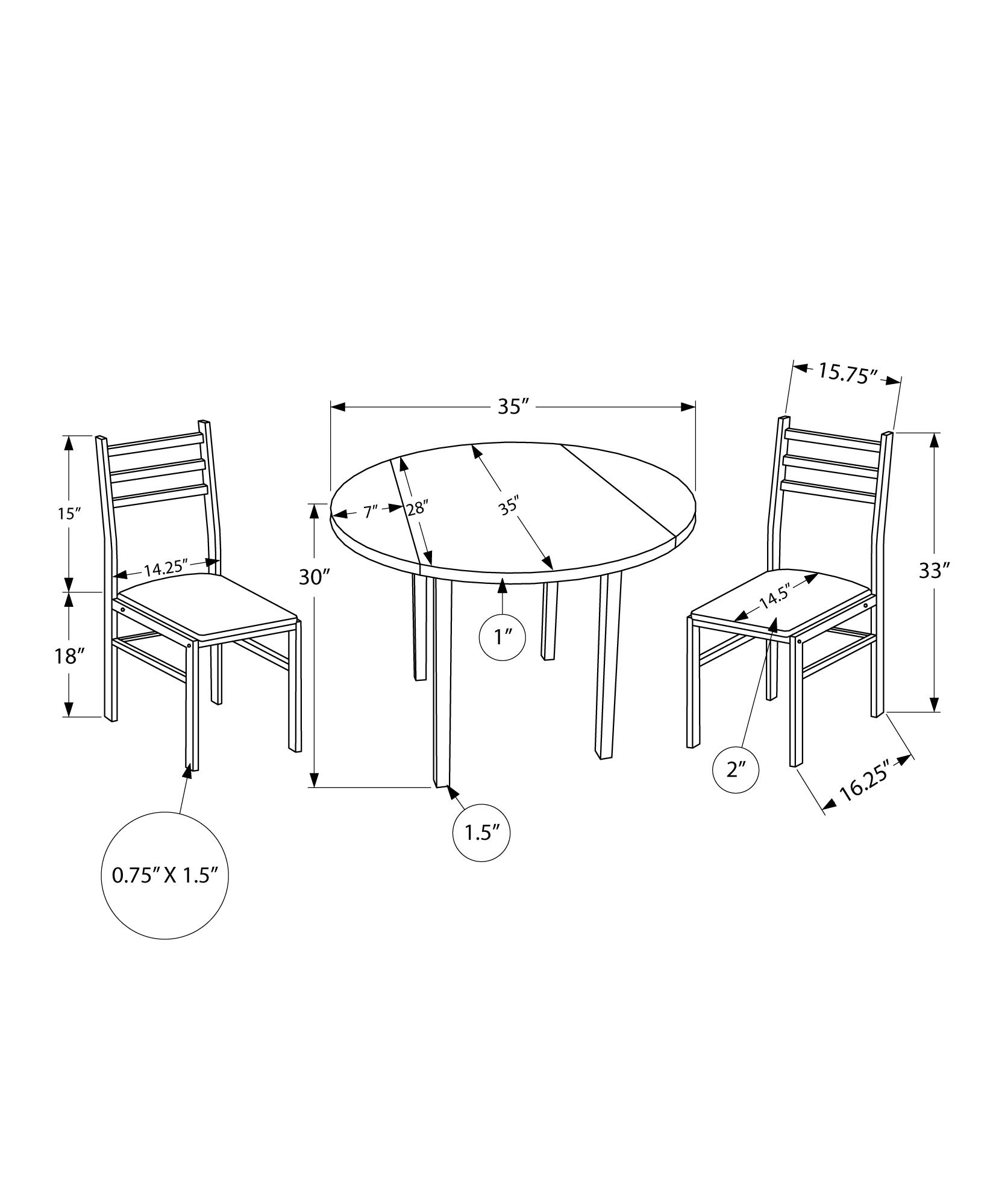 Modern Home Dining Table 3 Pcs Set (Dark Taupe)