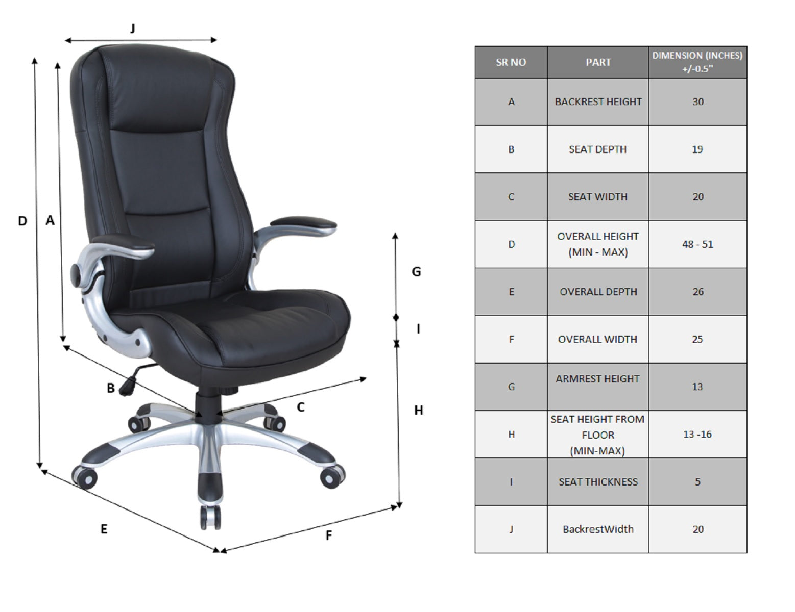 ViscoLogic Tyler Ergonomic Executive Flip-Up Armrests Computer Desk Office Chair