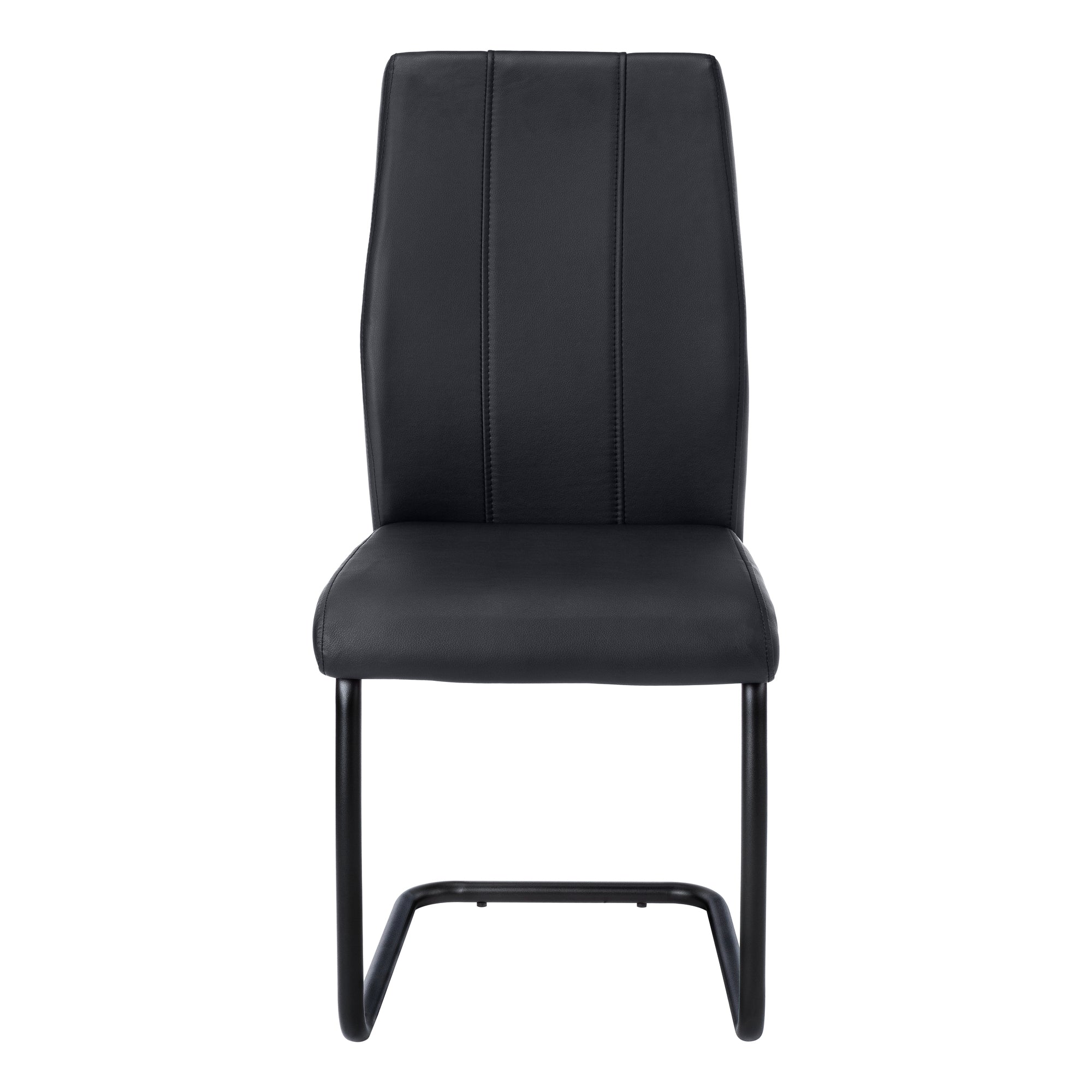 Luxury High-Back Leather-Look Dining Chair (Set of 2 - Black)