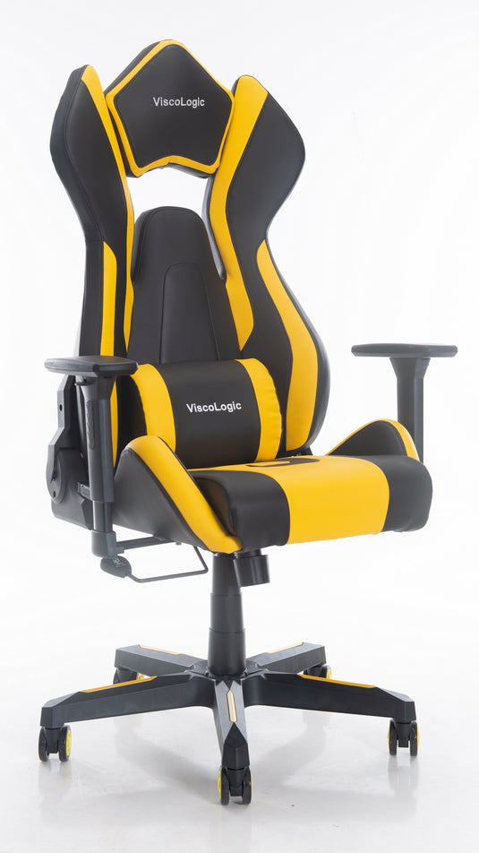 ViscoLogic Cayenne M3 Ergonomic High-Back, 2D Armrest, Reclining Sports Styled Home OfficePC Racing Gaming Chair (Black & Yellow)