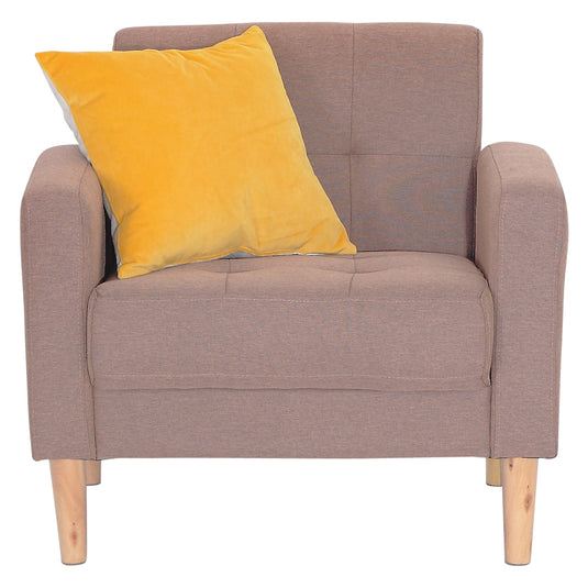 ViscoLogic Mid-Century Modern Loveseat Sofa/Couch, Loveseats, Chair Suitable for Small Spaces (Chair - Brown)