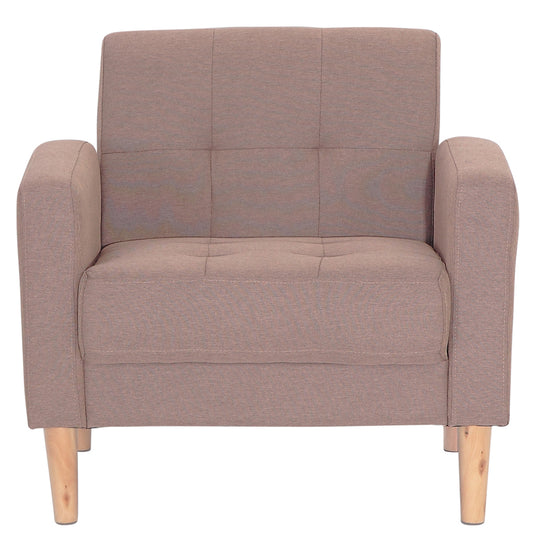 ViscoLogic Mid-Century Modern Loveseat Sofa/Couch, Loveseats, Chair Suitable for Small Spaces (Chair - Brown)