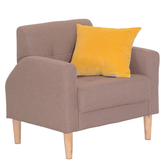 ViscoLogic Mid-Century Modern Loveseat Sofa/Couch, Loveseats, Chair Suitable for Small Spaces (Chair - Brown)