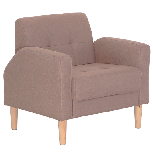 ViscoLogic Mid-Century Modern Loveseat Sofa/Couch, Loveseats, Chair Suitable for Small Spaces (Chair - Brown)