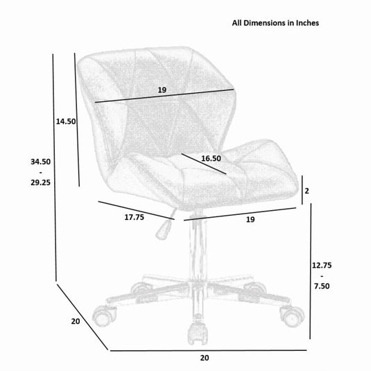 ViscoLogic JAGER Quilted Comfort Computer Desk Office Chair Stool