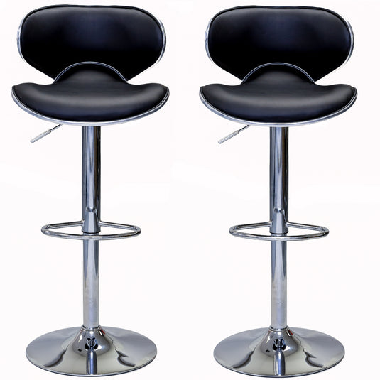 ViscoLogic OASIS Swivel Leatherette Adjustable Hydraulic Bar Stool (Set of 2 Stools)