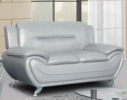 ViscoLogic Paradise Pillow Top Premium Faux Leather Sofa, Couch For Home Office Living Room (Grey)