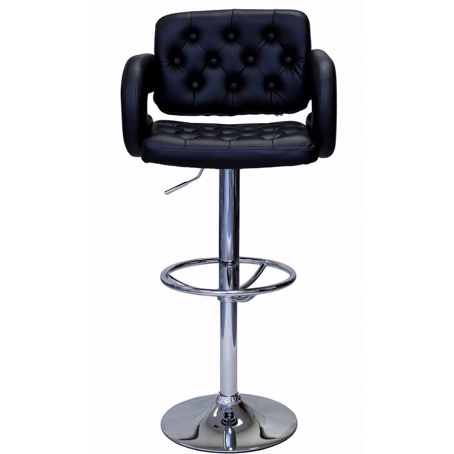 ViscoLogic WESTMINSTER 24 to 33 inch height adjustable tufted bar stool (Single Stool)