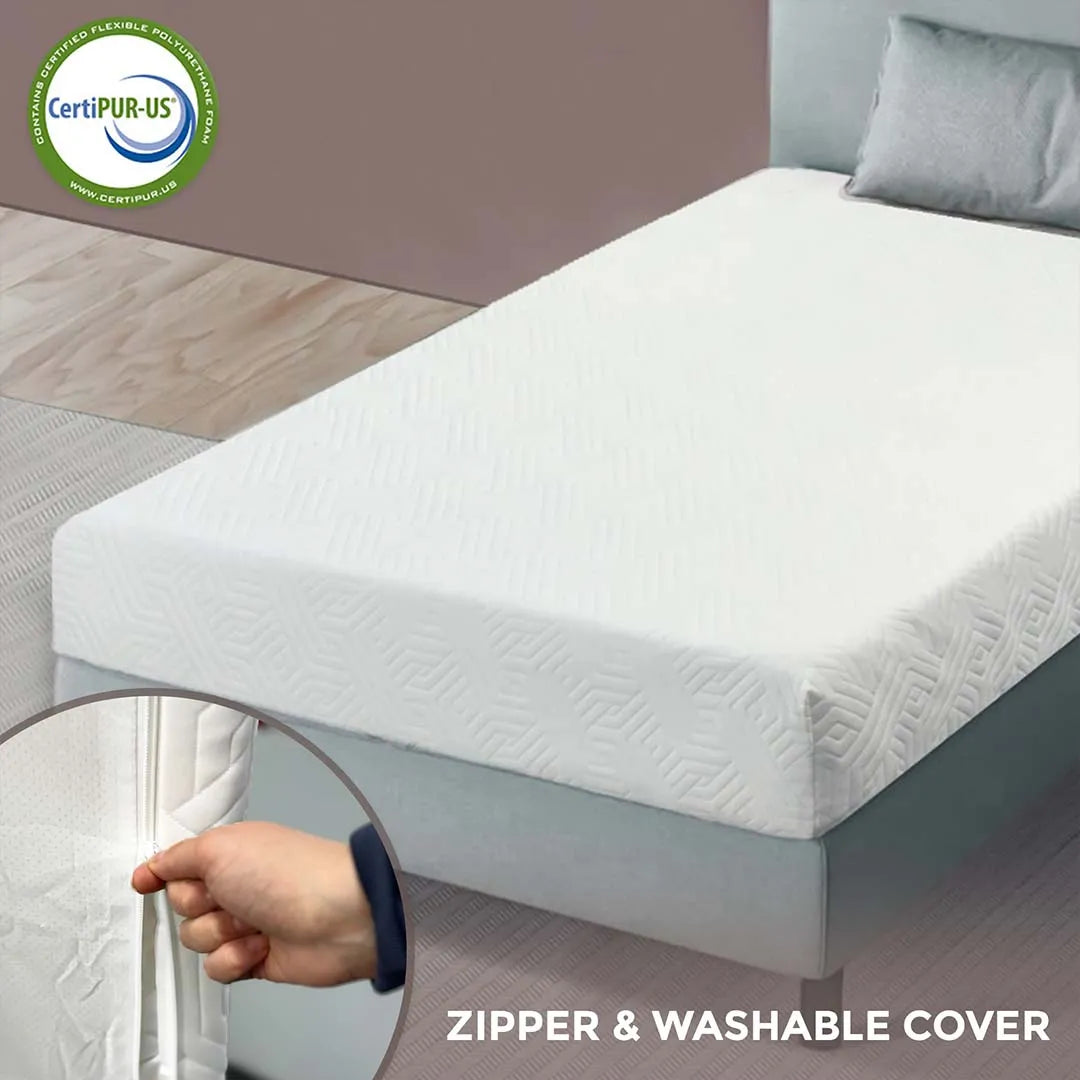 ViscoLogic 8 Inch HarmonyNap Tight-Top Medium Firm High Density Foam Mattress