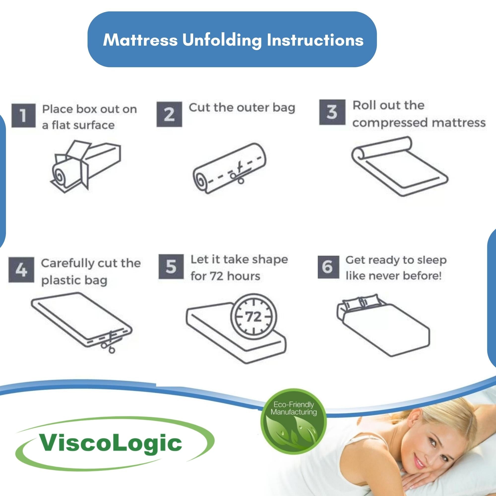 ViscoLogic TWILIGHT Orthopedic Supportive Pressure Relieving Memory Foam Mattress