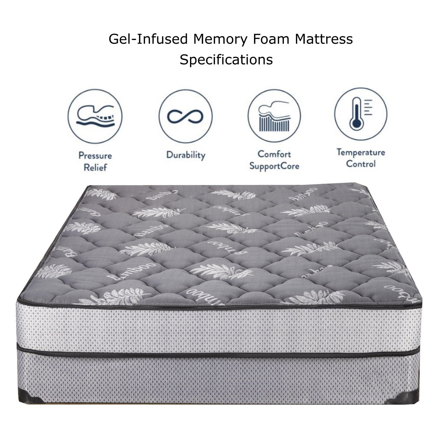 ViscoLogic Ashley Plus Cooling Gel Memory Foam Mattress, CertiPUR-US® Certified Foam