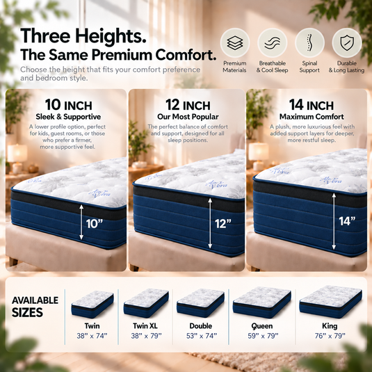 ViscoLogic Made in Canada Hybrid Pocket Coil Mattress in a Box, Euro Top Blue/Black