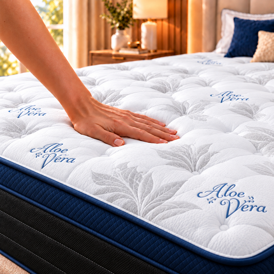 ViscoLogic Made in Canada Hybrid Pocket Coil Mattress in a Box Euro Top Black/Blue