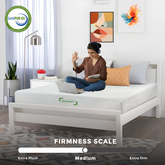 ViscoLogic Elite Plus 8 Inch Cooling Gel-Infused Memory Foam Mattress, CertiPUR-US® Certified Foam