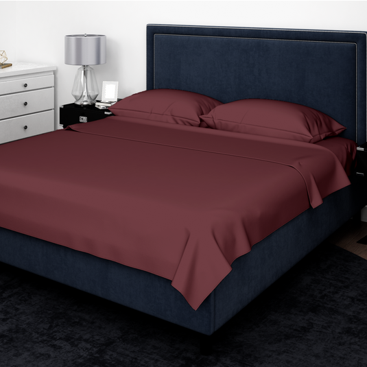 ViscoLogic Egyptian Comfort Bed Sheets - Burgundy - Twin