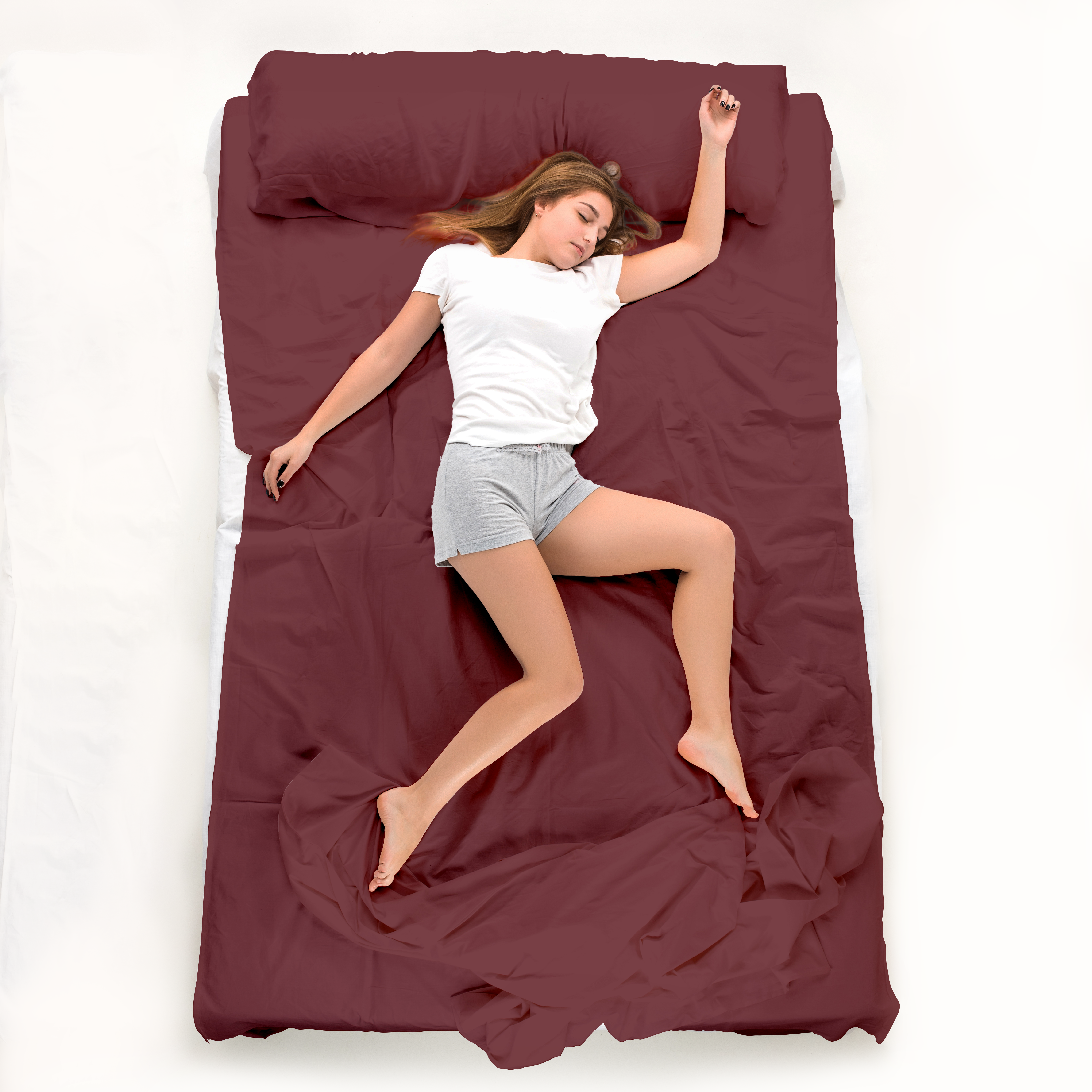 ViscoLogic Egyptian Comfort Bed Sheets - Burgundy - Twin