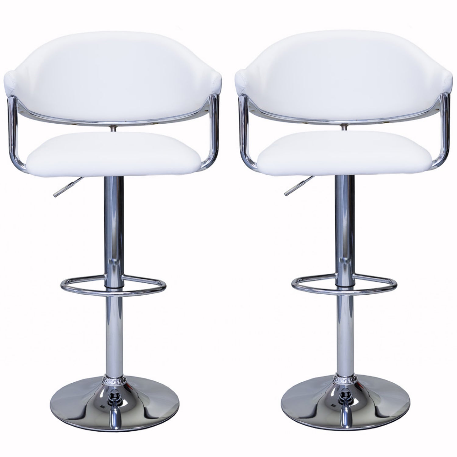 ViscoLogic AIRSTREAM Adjustable Height Swivel Bar Stool with Cushion (Set of 2 Bar Stools)