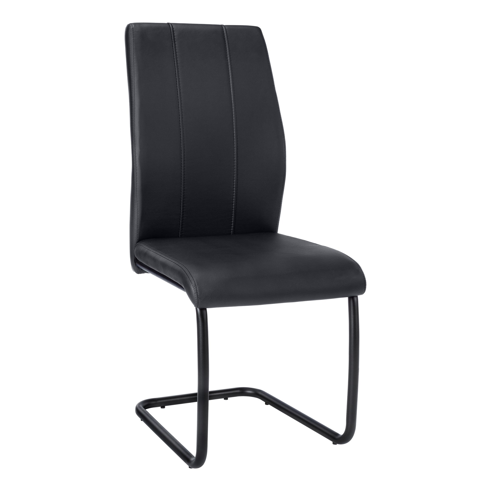 Luxury High-Back Leather-Look Dining Chair (Set of 2 - Black)