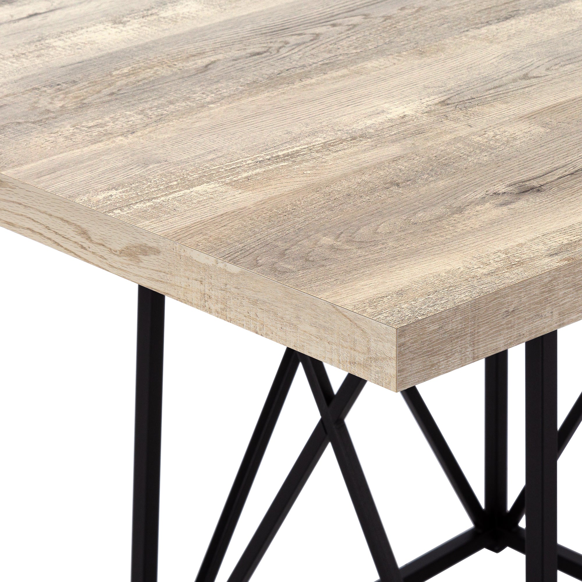 Industrial Style Reclaimed Wood-Look Square Dining Table (Taupe)