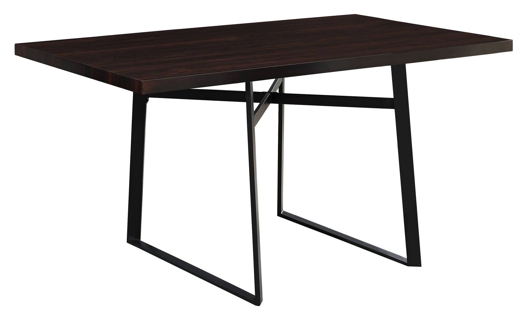 Espresso Finished 36" x 60" Elegant Dining Table With Sturdy Metal Legs