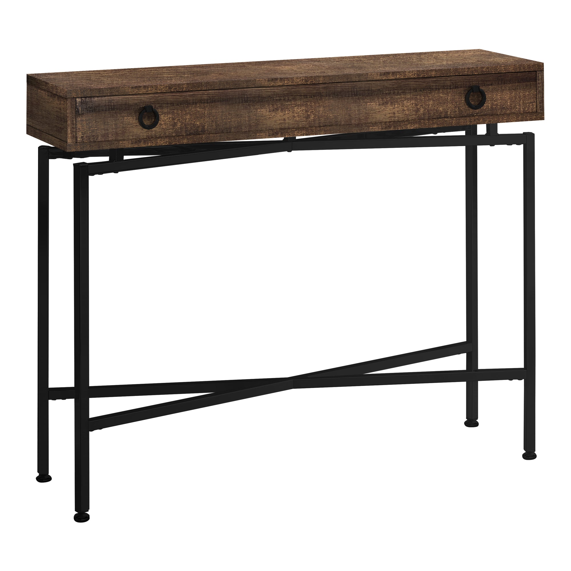 Accent Table - 42"L / Brown Reclaimed Wood/ Black Console