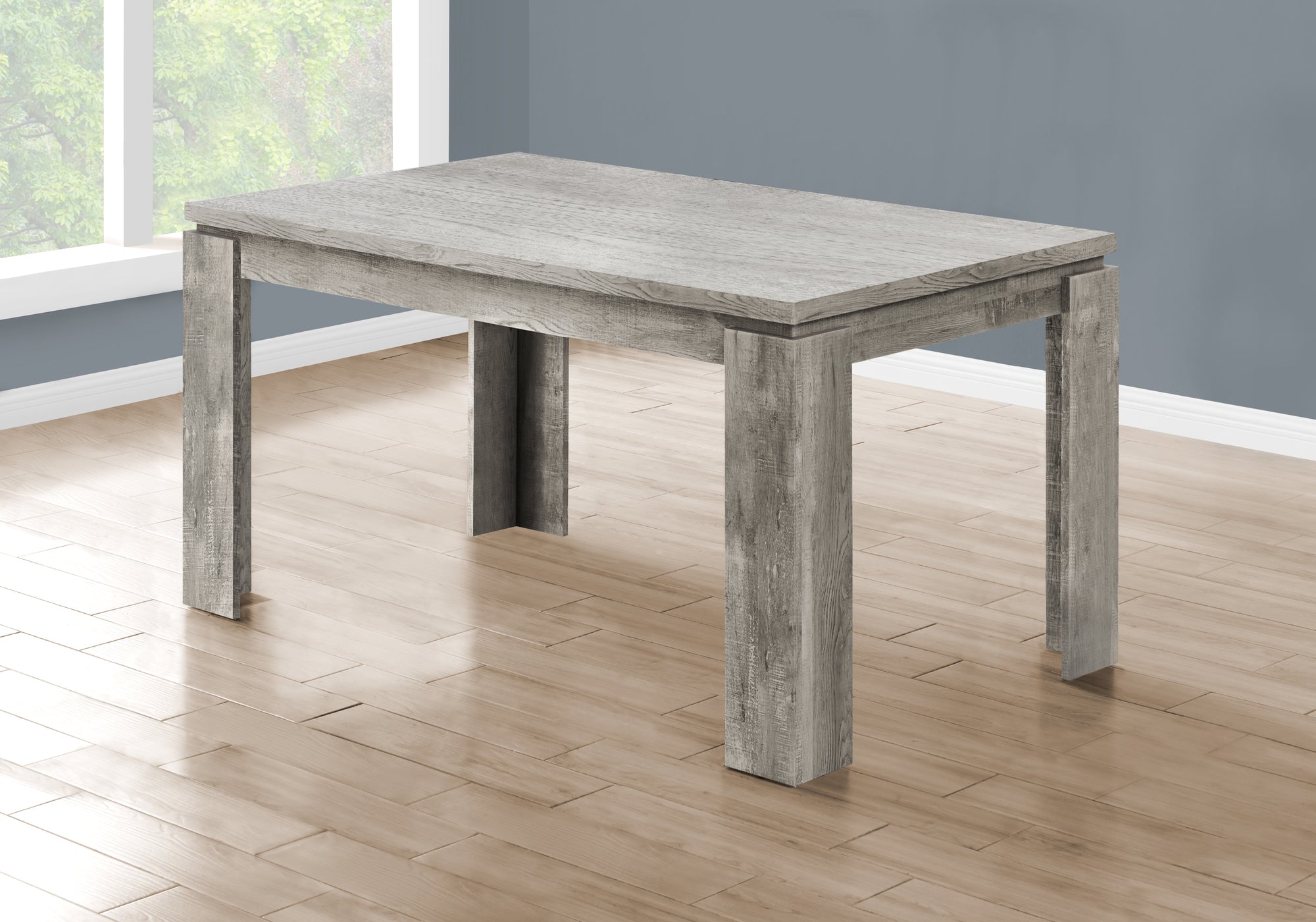 Contemporary Sturdy and Stable Dining Table - 36" x 60" (Grey)