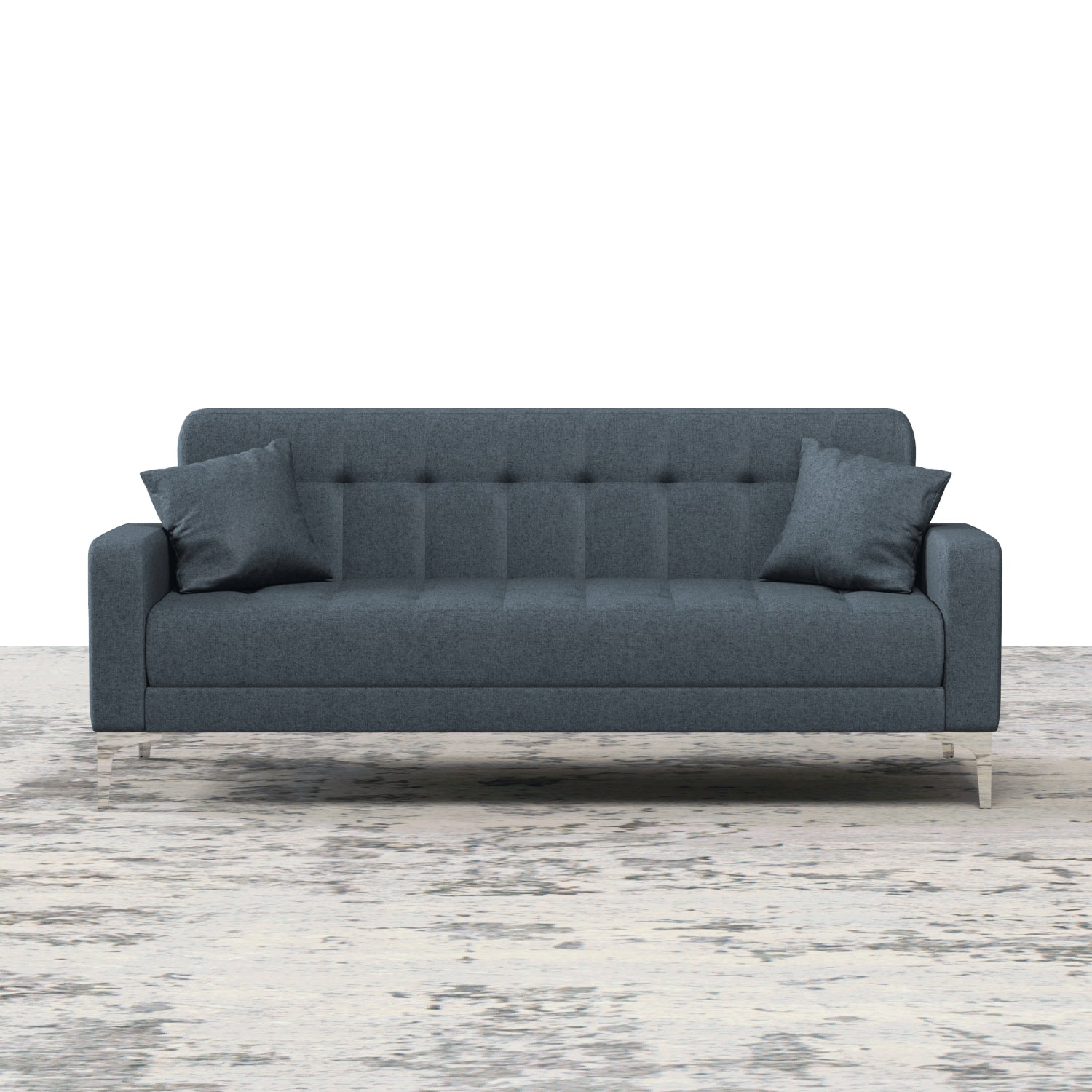 ViscoLogic Bella Forward Fashion Mid-Century Tufted Style Fabric Upholstered Modern Living Room Sofa
