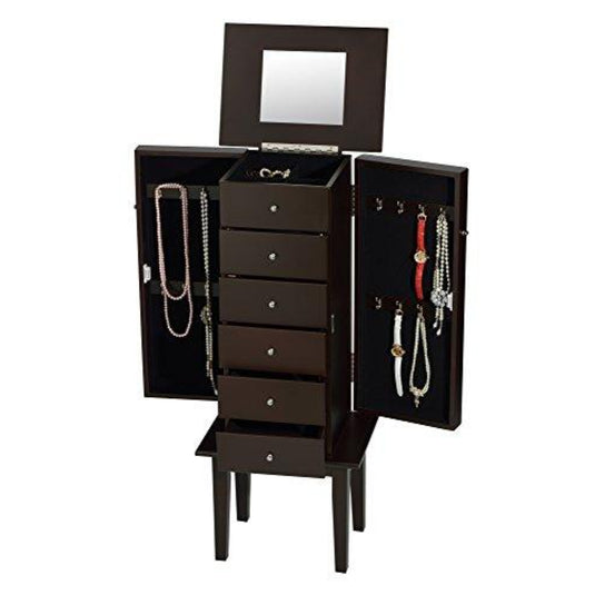 ViscoLogic Jewelry Armoire With Flip-Top Mirror