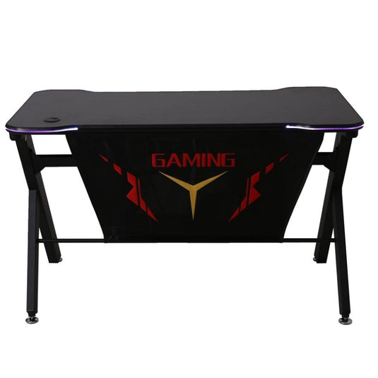 ViscoLogic Gaming Desk Computer Table R - Shape Sports Racing Table with LED Lights