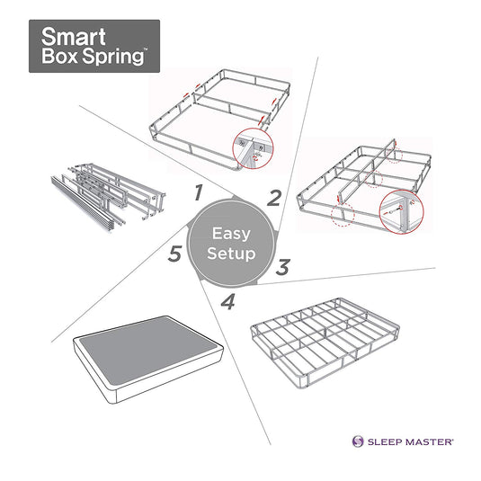 ViscoLogic 8" High Profile Metal Frame Smart Base Mattress Foundation Box Spring