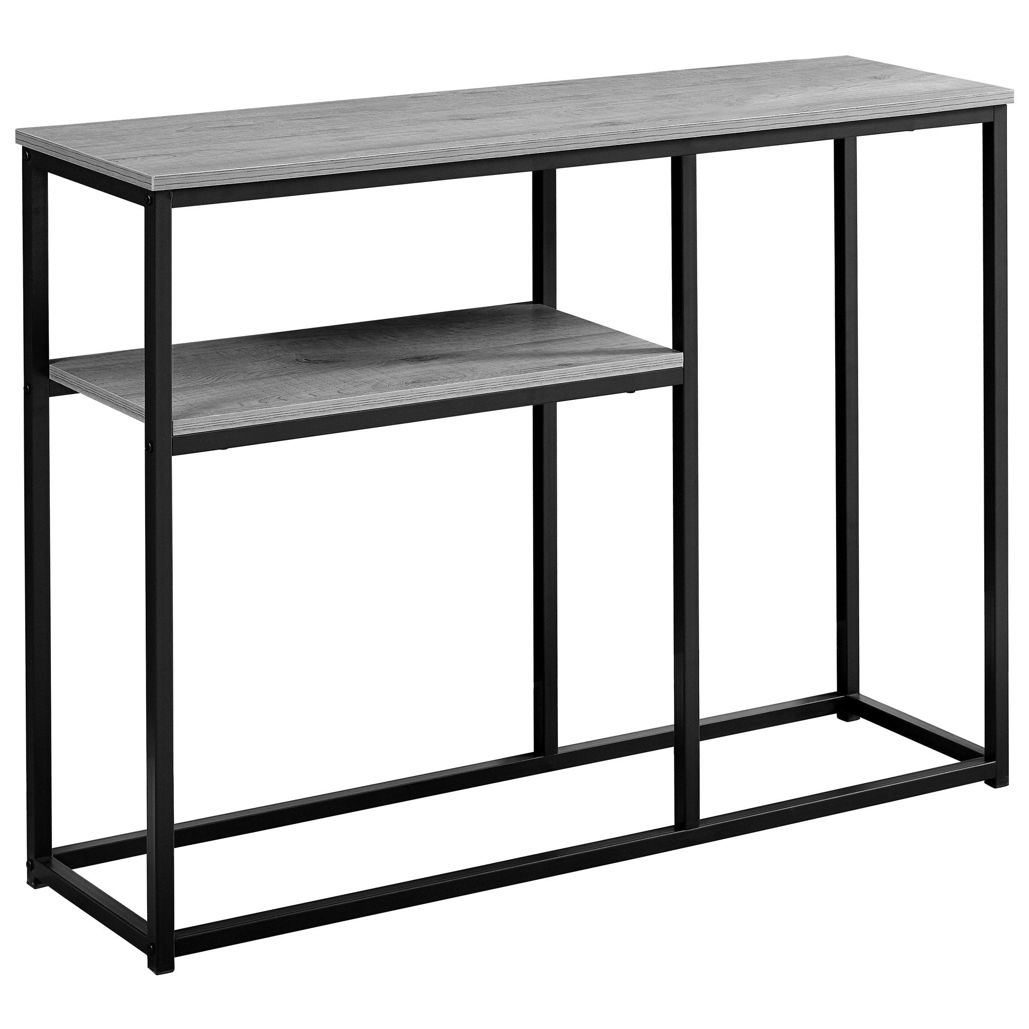 Accent Table - 42"L / Grey / Black Metal Hall Console