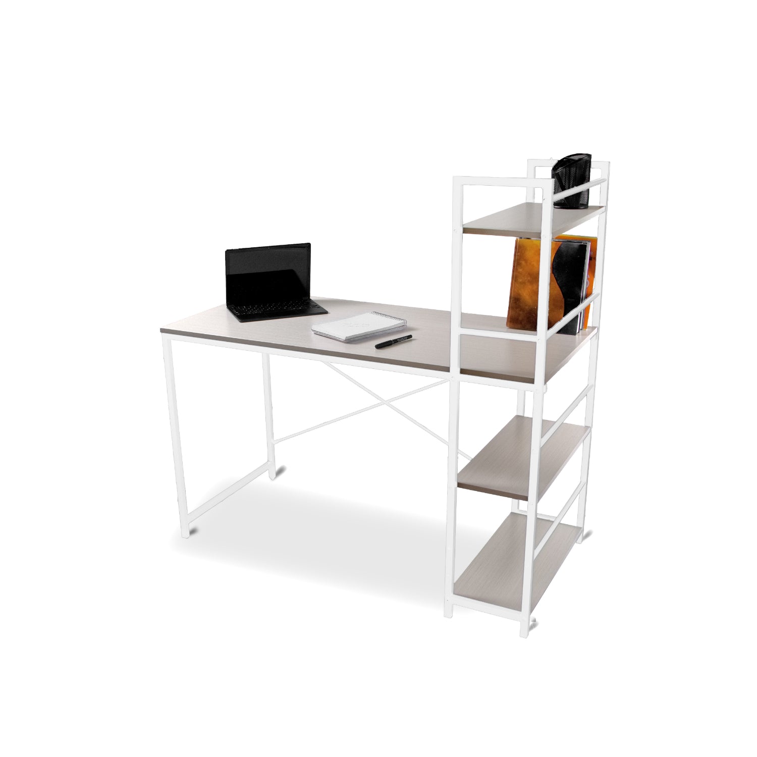 ZfLogic ALTITUDE Shelf Computer Home Office Desk (Crème White)