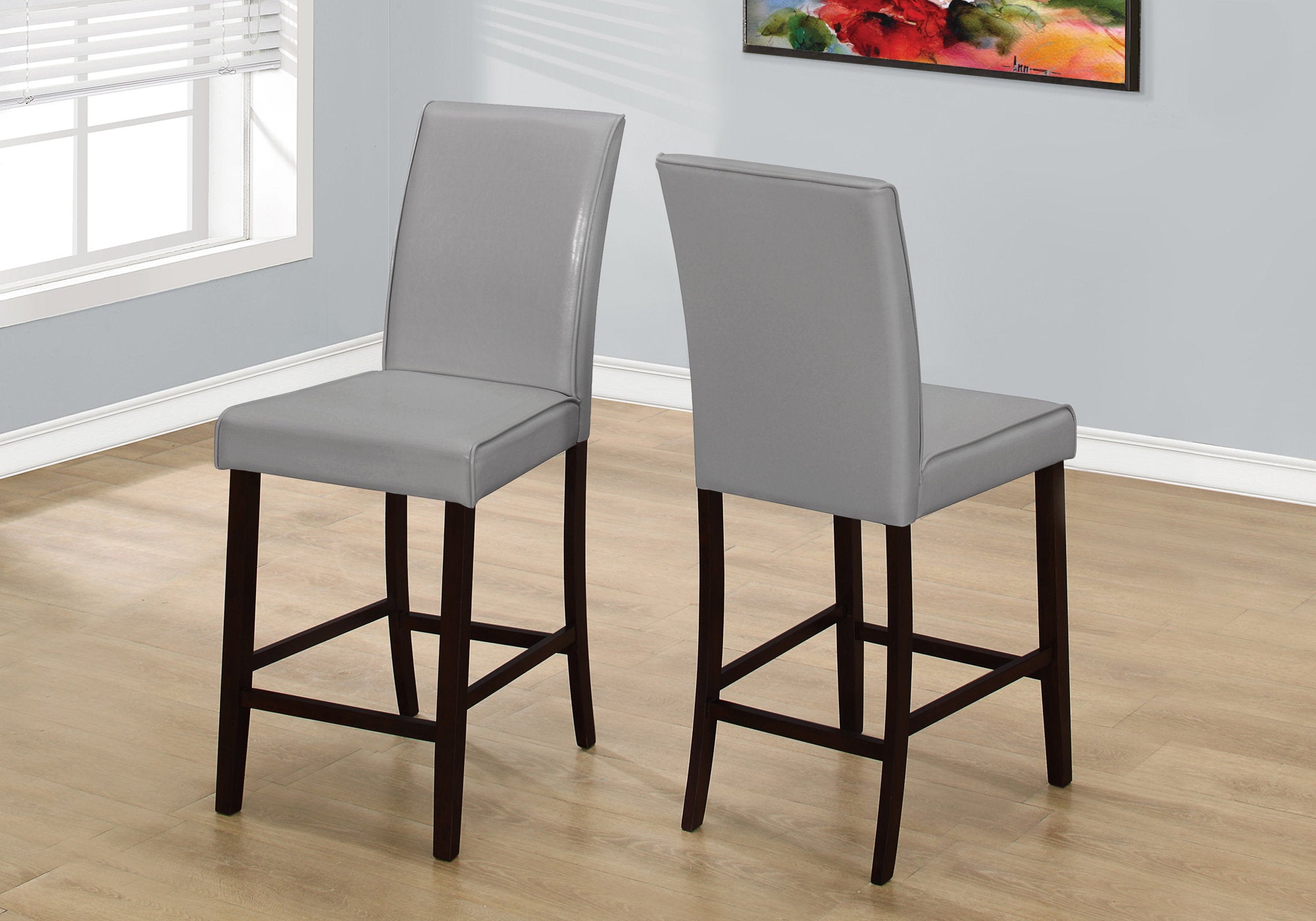 Kacy Counter Height Dining Chair With Footrest (Set of 2 - Grey)