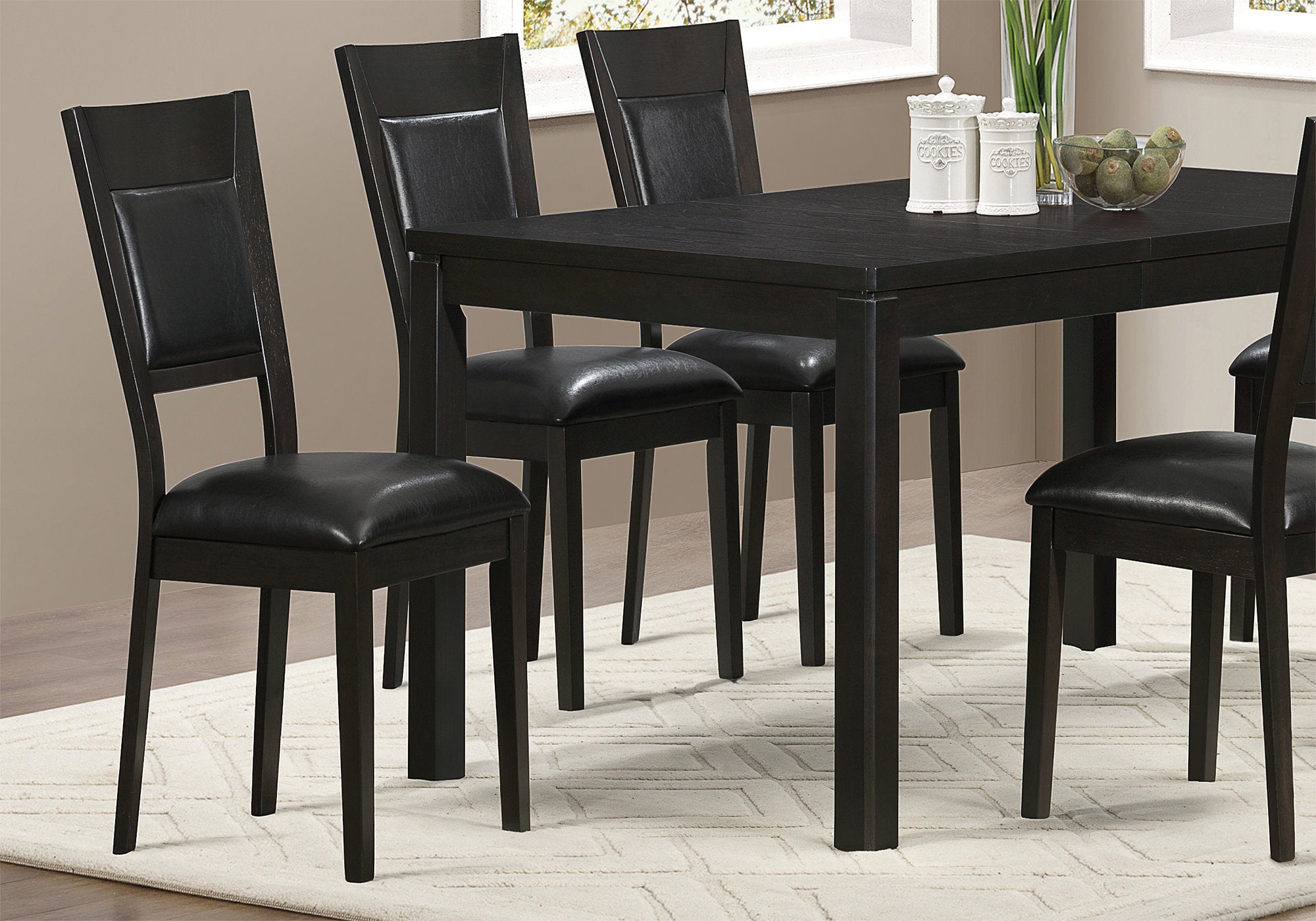 Comfort Wooden Dining Chair With Padded Back (Set of 2 - Espresso)