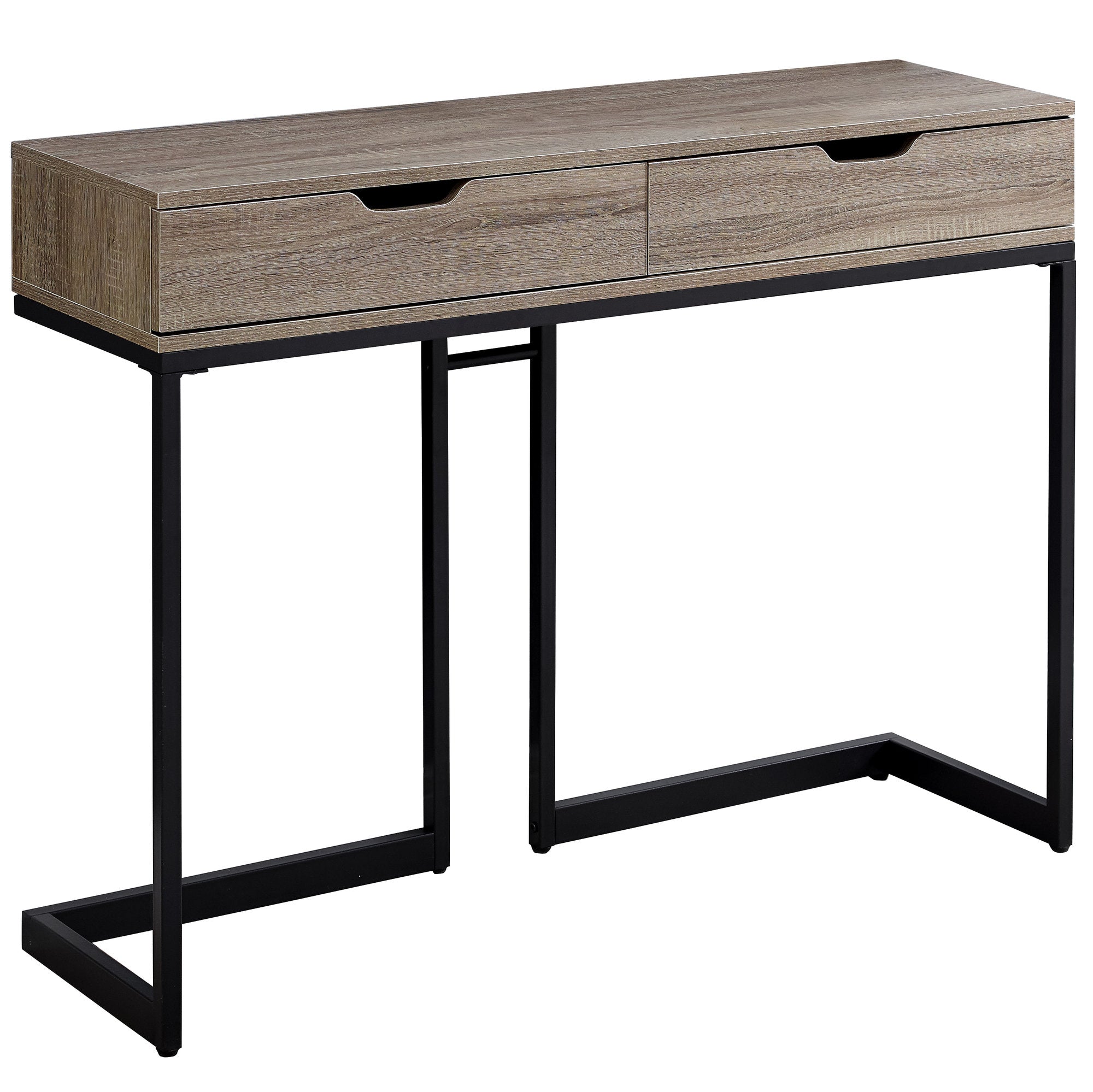 Accent Table - 42"L / Dark Taupe / Black Hall Console