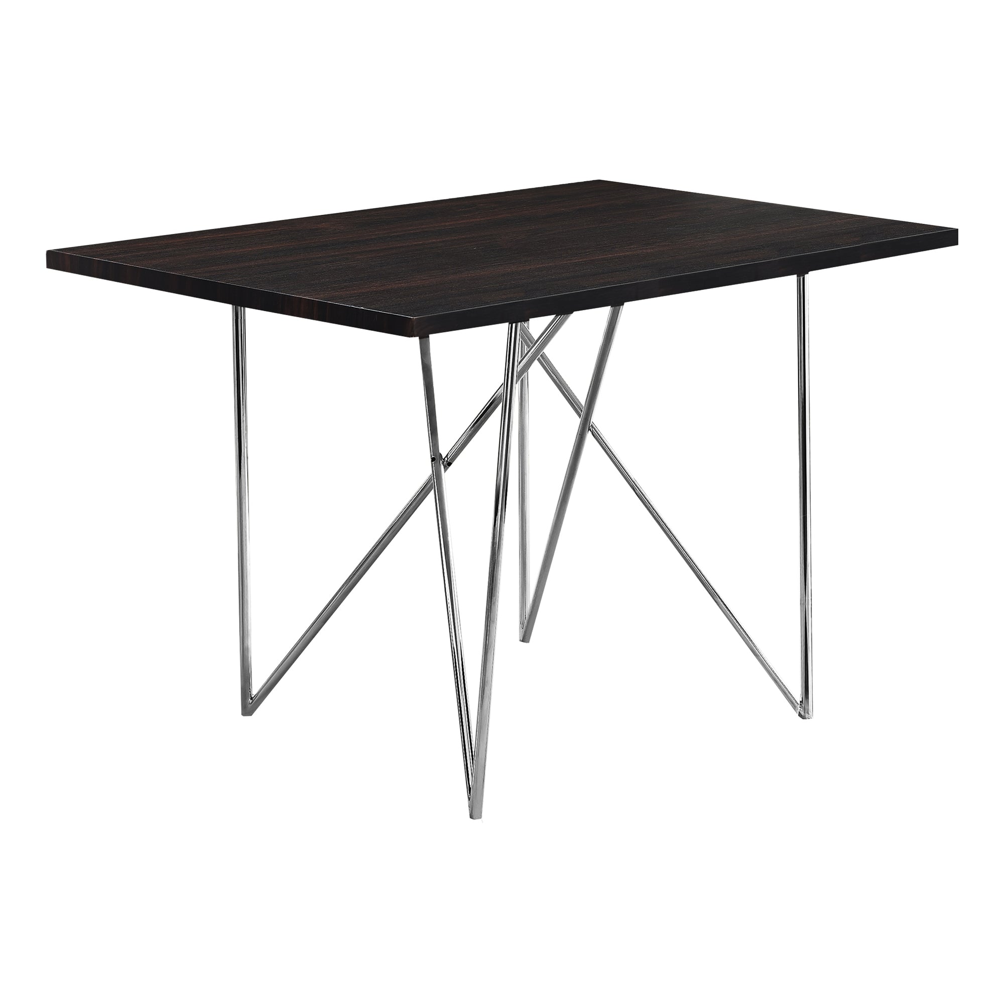 Rey 32" x 48" Modern Rectangular Dining Table With Cross Metal Legs (Espresso)