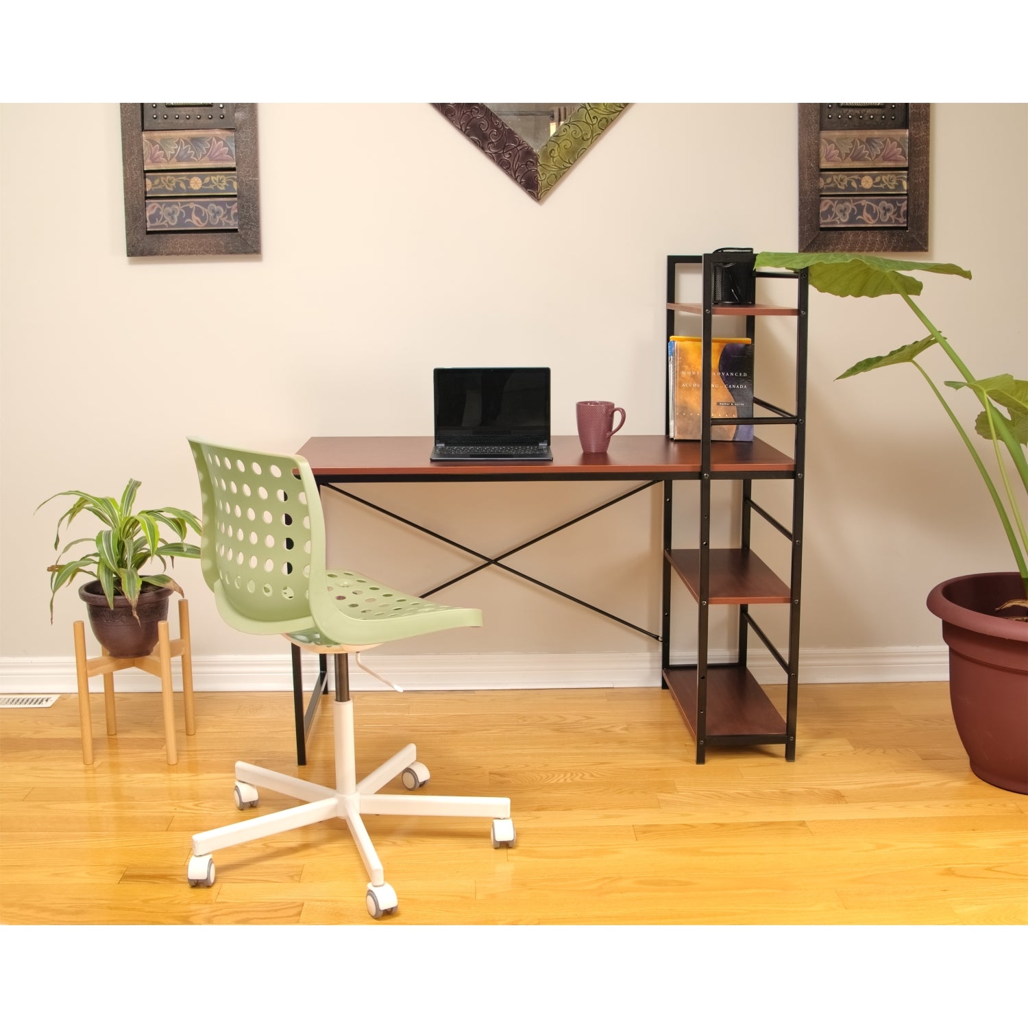 ZfLogic ALTITUDE Shelf Computer Home Office Desk (Red Brown)