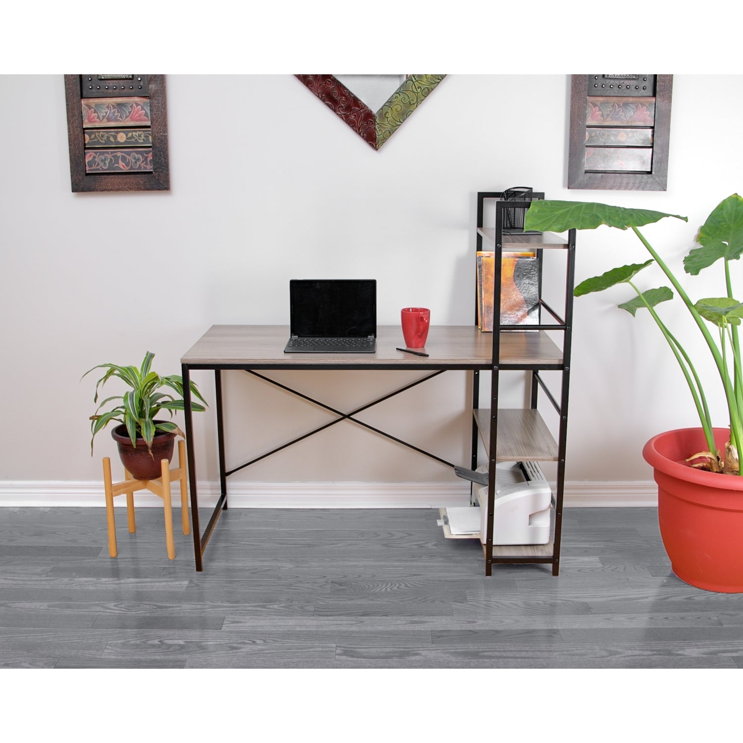ZfLogic ALTITUDE Shelf Computer Home Office Desk (Smoke Grey)