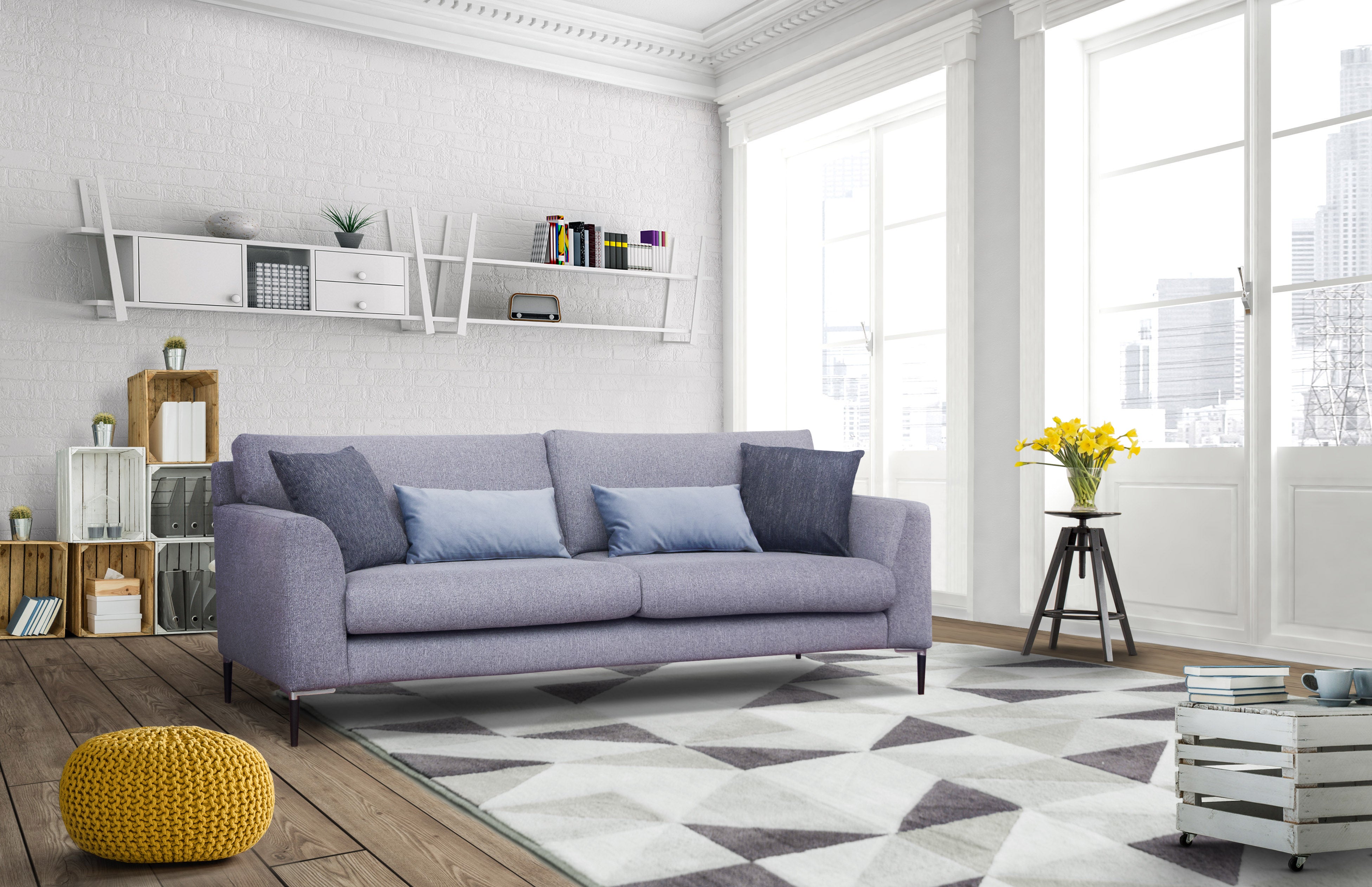 ViscoLogic CLARKSON Mid Century SOFA with Wooden Frame, High Resilience Foam and Sturdy Metal Legs