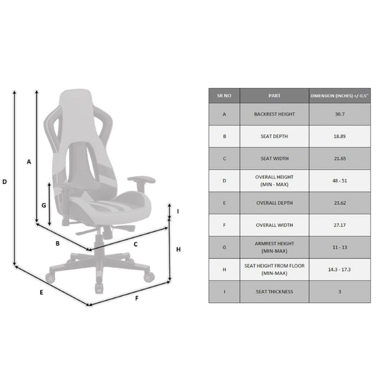 ViscoLogic WOLVERINE Premium Grade Series Ergonomic Backrest Recline & Lockable Home Office Computer Desk Gaming Chair