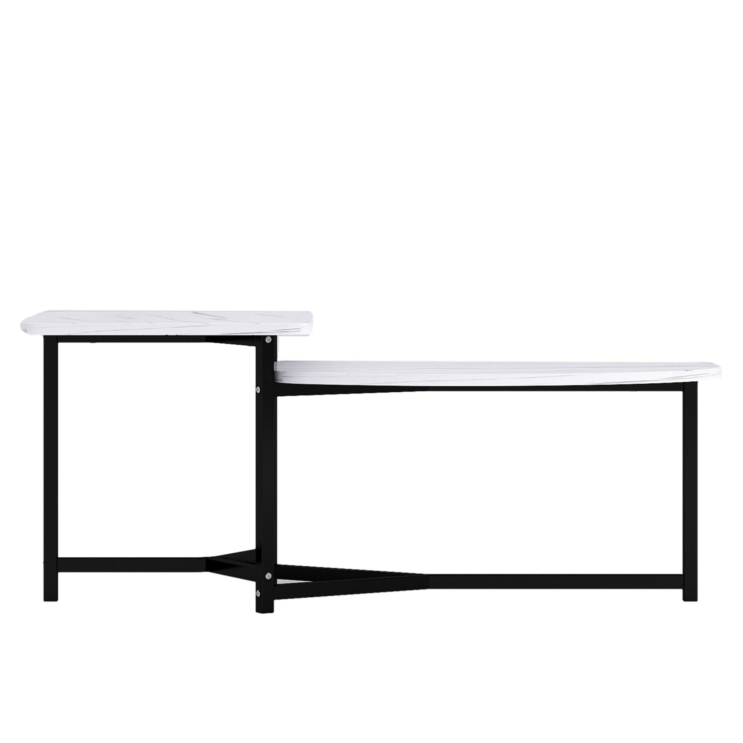ViscoLogic LUXEM Contemporary Unique Nested Coffee Table, Center Table For Living Room (White)