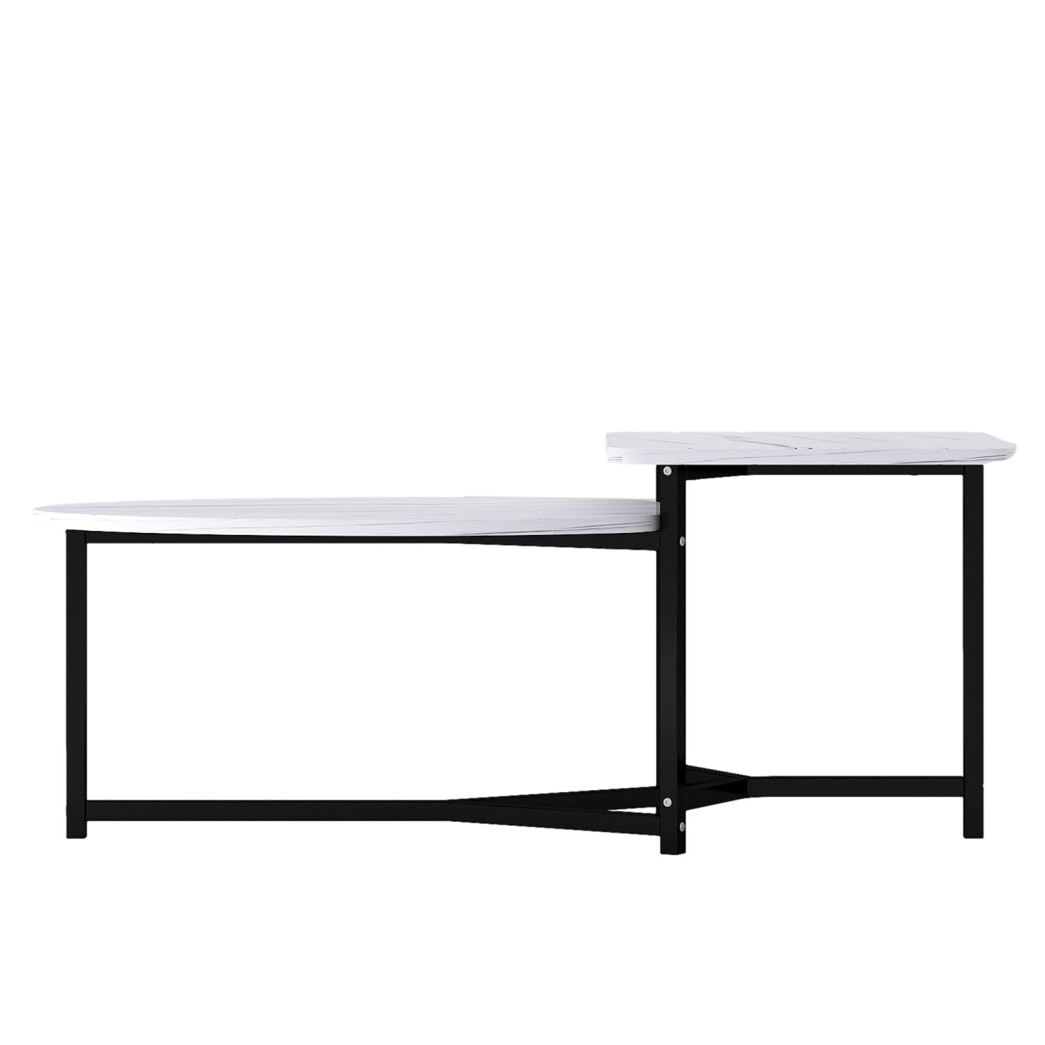 ViscoLogic LUXEM Contemporary Unique Nested Coffee Table, Center Table For Living Room (White)