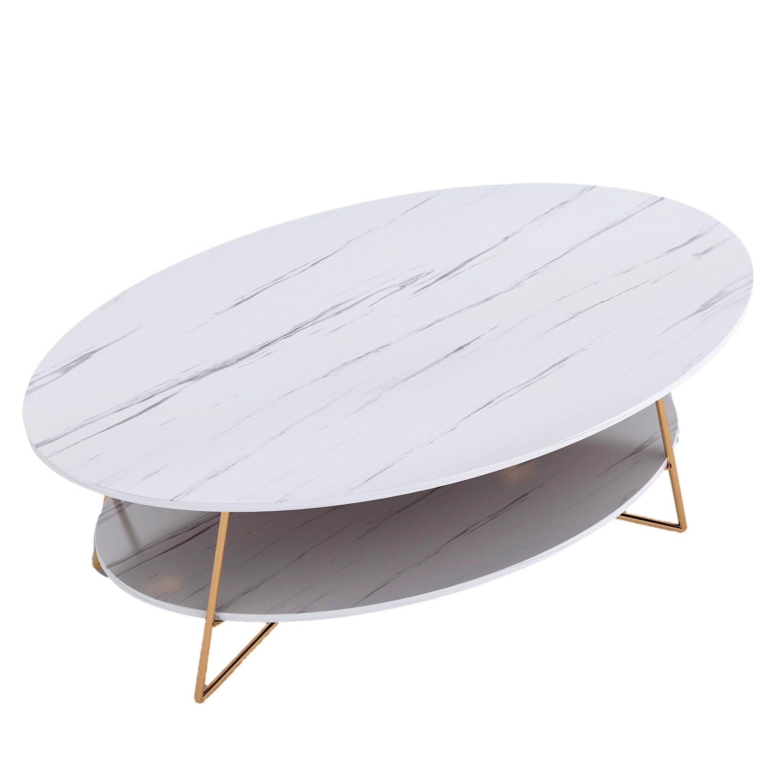 ViscoLogic WALKER Mid-Century Coffee Table For Living Room (White)