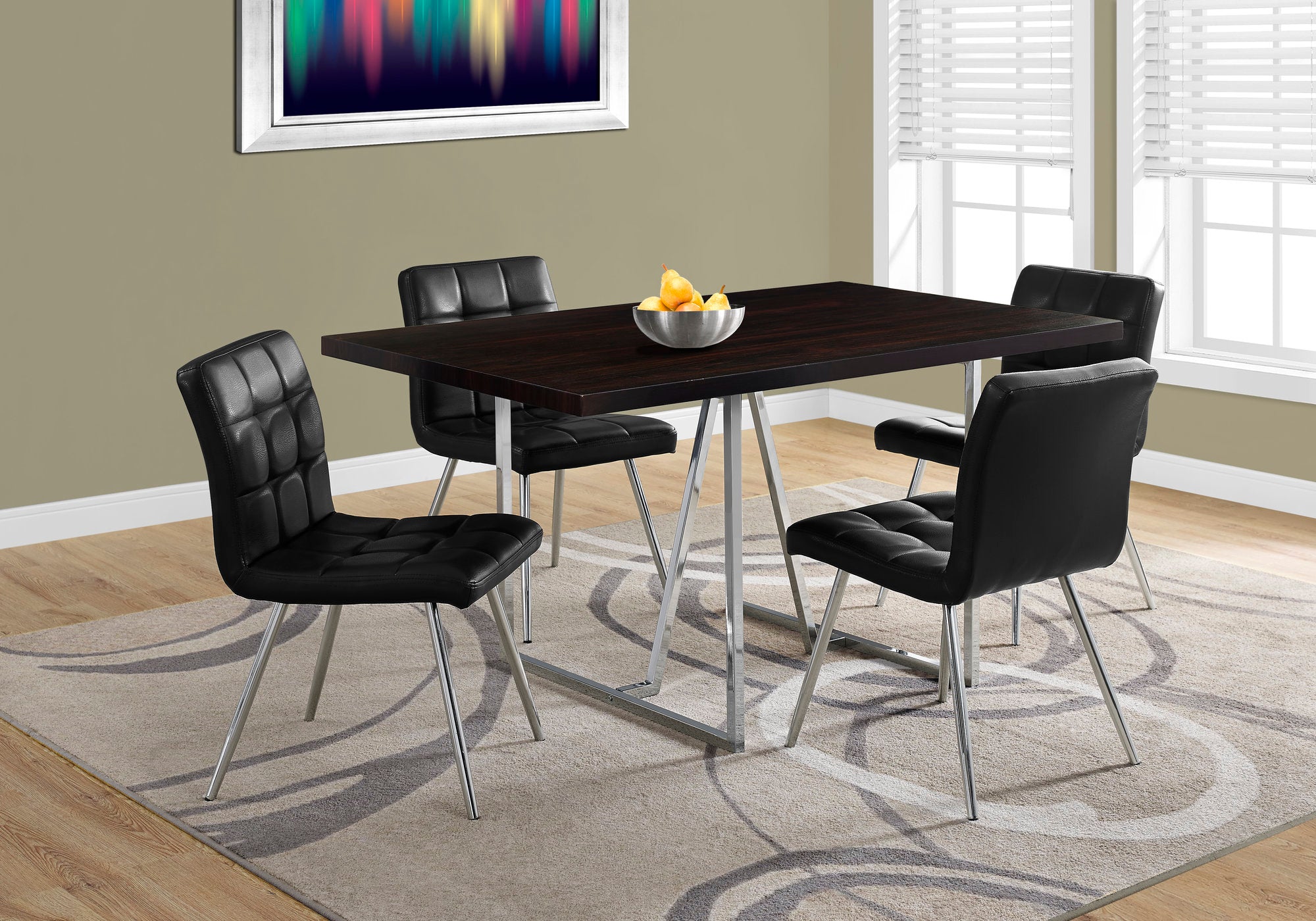 Modern Home Dining Table - 36"X 60" With U-Shaped Legs (Espresso)